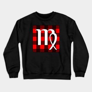 Virgo Zodiac Horoscope Buffalo Plaid Square Monogram Crewneck Sweatshirt